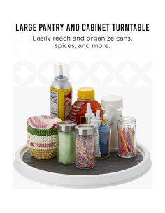 Lazy Susan Giratorio Antideslizante Copco 30,48 cm Blanco/Gris 2