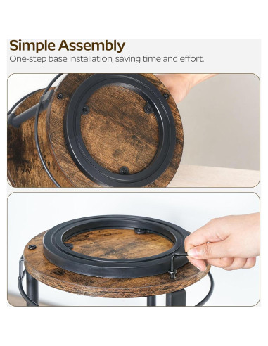 Organizador de especias giratorio YATINEY 2 niveles marrón rústico