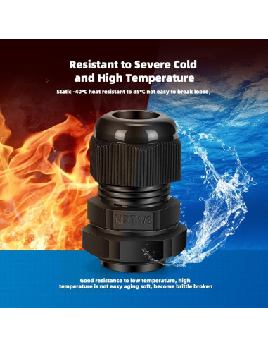 Conector de Cable NPT 12 Piezas IP68 Nylon PA66