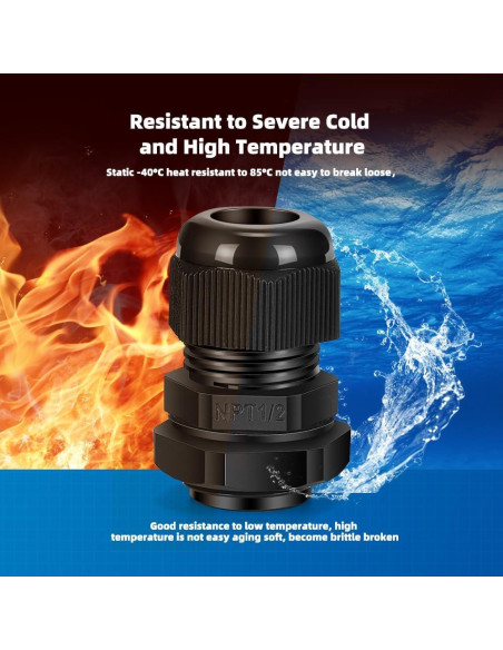 Conector de Cable NPT 12 Piezas IP68 Nylon PA66