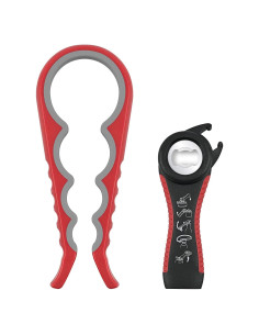 Abridor de frascos 5 en 1 ZUIHUI con mango de silicona rojo