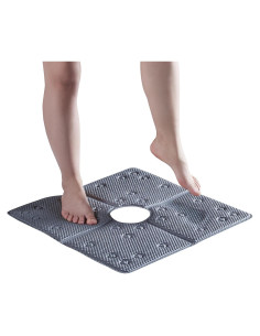 Alfombra de Baño Antideslizante Webos 53x53 cm Gris Oscuro