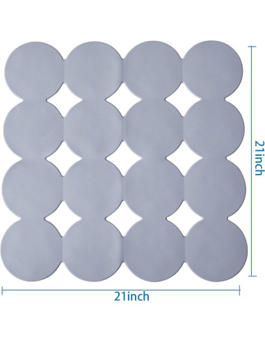 Alfombrilla de Ducha Antideslizante Webos 53x53 cm Gris