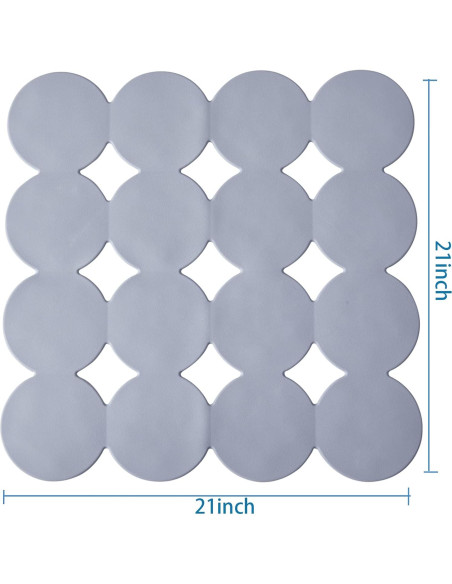 Alfombrilla de Ducha Antideslizante Webos 53x53 cm Gris