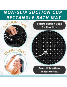 Alfombrilla de Baño Antideslizante ENKOSI 101,6x40,6 cm Negra 2