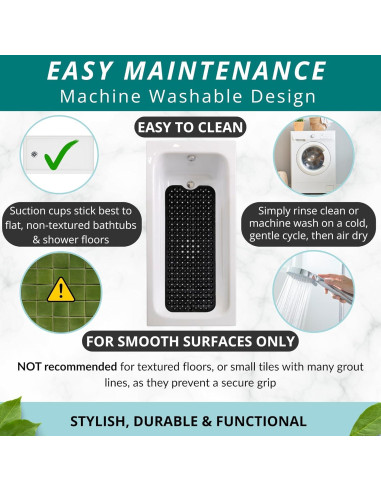Alfombrilla de Baño Antideslizante ENKOSI 101,6x40,6 cm Negra
