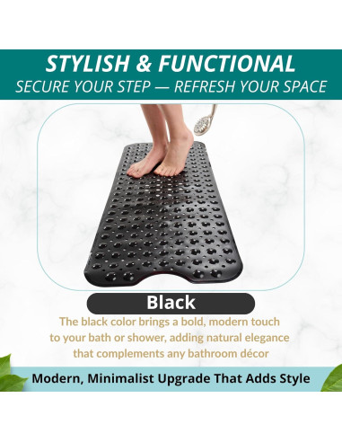 Alfombrilla de Baño Antideslizante ENKOSI 101,6x40,6 cm Negra