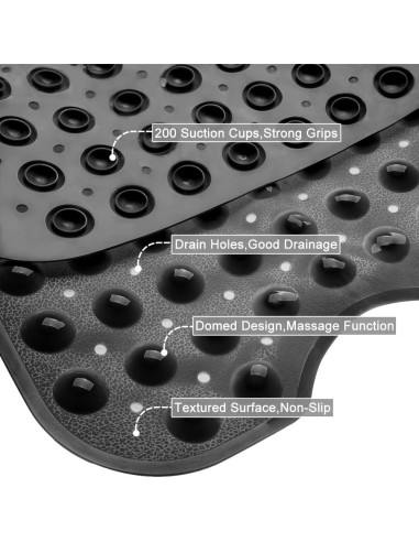 Alfombrilla Antideslizante Linoows 99 x 41 cm Negra