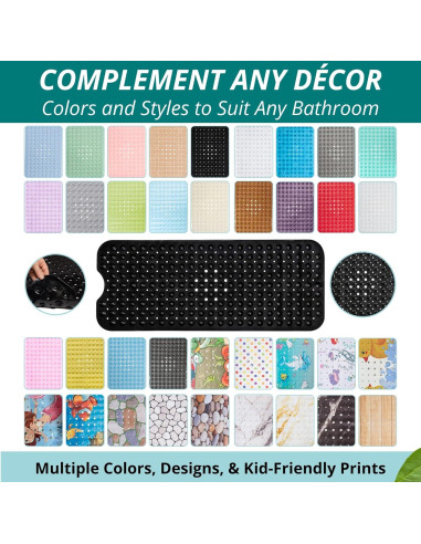 Alfombrilla de Baño Antideslizante ENKOSI 101,6x40,6 cm Negra