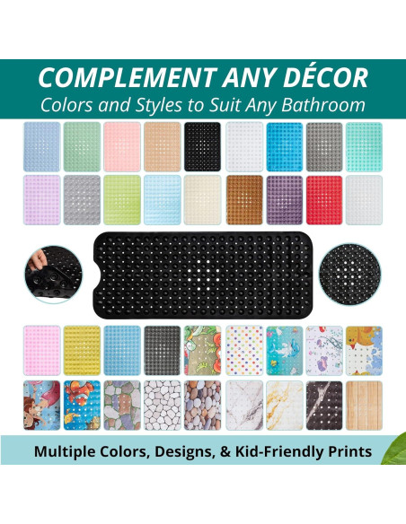 Alfombrilla de Baño Antideslizante ENKOSI 101,6x40,6 cm Negra