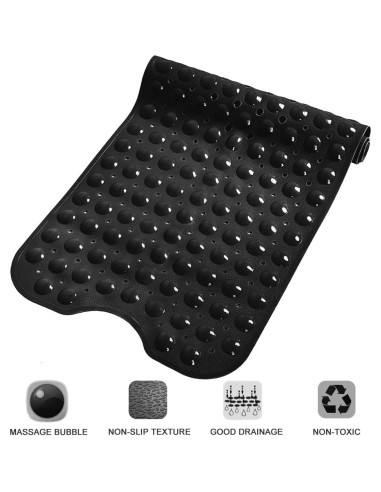 Alfombrilla Antideslizante Linoows 99 x 41 cm Negra