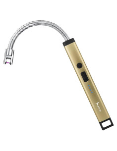 Encendedor Recargable SUPRUS Eléctrico Oro Champán Acero Inoxidable