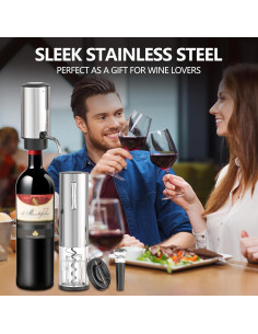Set de Vino 4-en-1 BGFOX: Abridor Eléctrico, Aerador y Tapón 2
