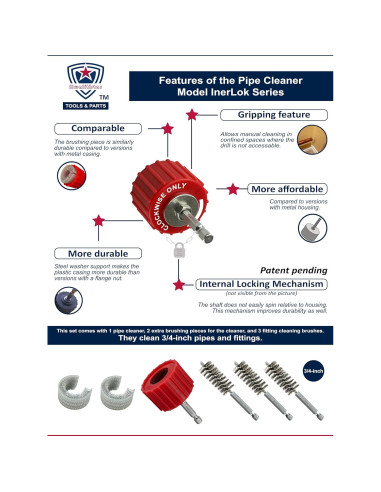 Juego de Limpiadores de Tubos de Cobre Kwalitistar 3/4"