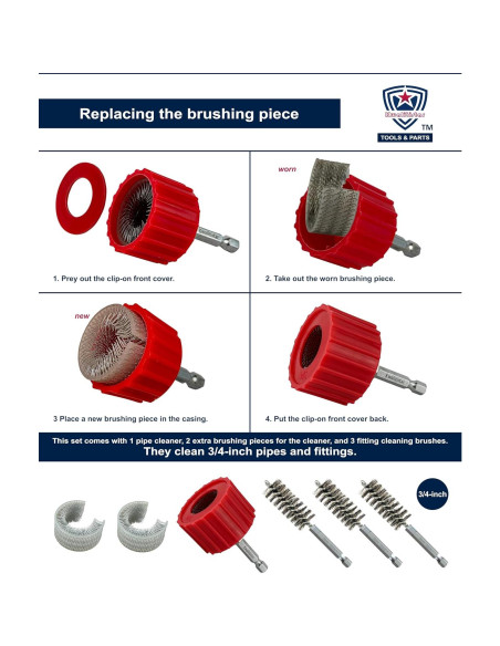 Juego de Limpiadores de Tubos de Cobre Kwalitistar 3/4"