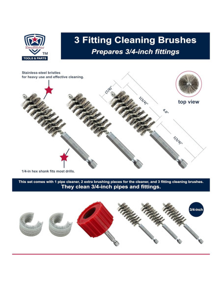 Juego de Limpiadores de Tubos de Cobre Kwalitistar 3/4"