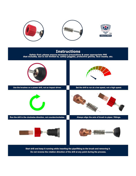 Juego de Limpiadores de Tubos de Cobre Kwalitistar 3/4"