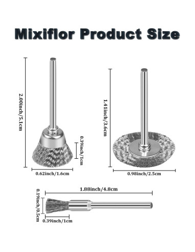 Juego de Cepillos de Alambre 42 Piezas Mixiflor 1/8"