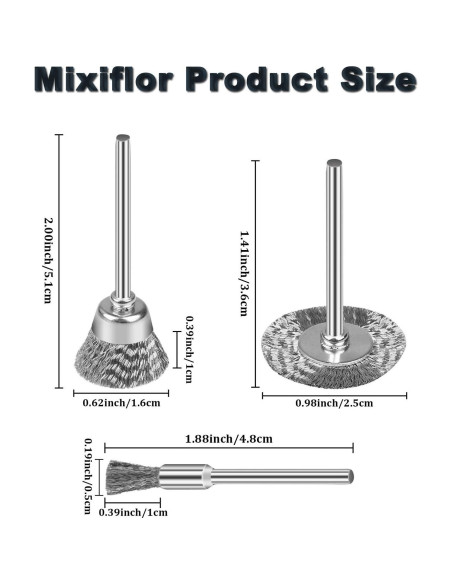 Juego de Cepillos de Alambre 42 Piezas Mixiflor 1/8"