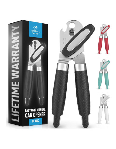 Abrelatas Manual Zulay Kitchen Acero Inoxidable Grande Negro