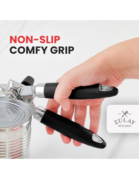 Abrelatas Manual Zulay Kitchen Acero Inoxidable Grande Negro