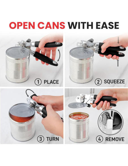 Abrelatas Manual Zulay Kitchen Acero Inoxidable Grande Negro