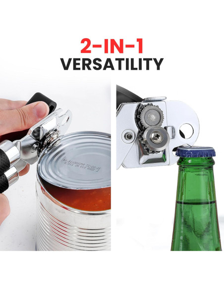 Abrelatas Manual Zulay Kitchen Acero Inoxidable Grande Negro