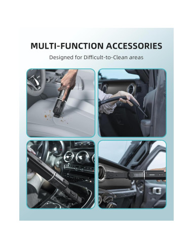 Aspiradora de Coche EBOSSOM V8 Ultra 21000Pa Inalámbrica 4 en 1