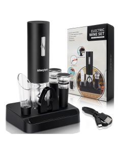 Abridor de Vino Eléctrico Abuytwo Negro Recargable 5 Segundos