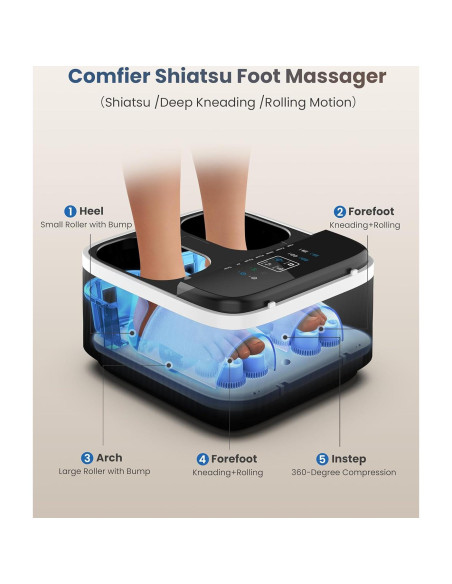 Masajeador de Pies COMFIER CF-5326 con Calor y Control Remoto