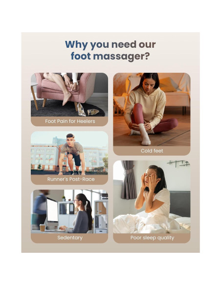 Masajeador de Pies COMFIER CF-5326 con Calor y Control Remoto