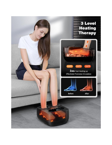 Masajeador de pies KNQZE KF9 con calor y control remoto