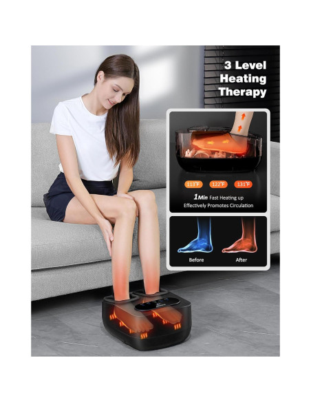 Masajeador de pies KNQZE KF9 con calor y control remoto