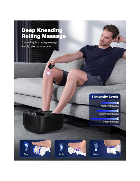 Masajeador de pies KNQZE KF9 con calor y control remoto