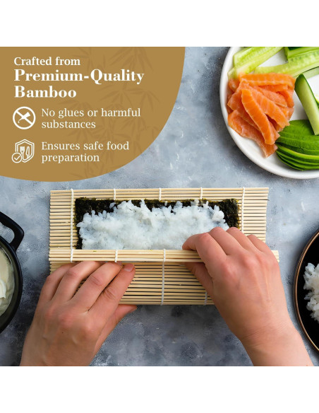 Estera de Sushi Fusión Select 24.1x24.1 cm de Bambú