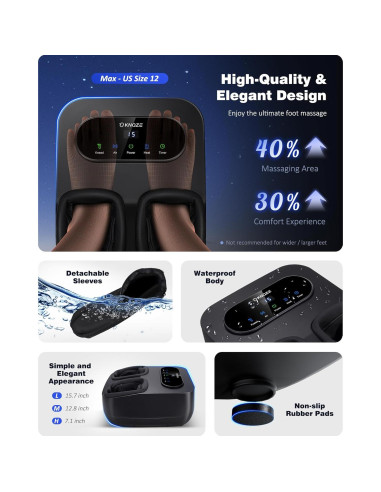 Masajeador de pies KNQZE KF9 con calor y control remoto