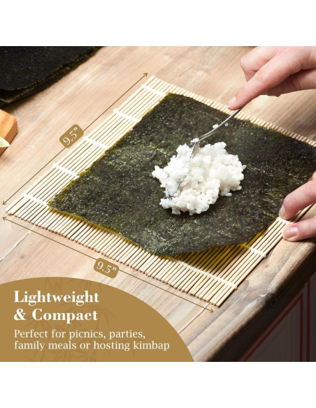 Estera de Sushi Fusión Select 24.1x24.1 cm de Bambú