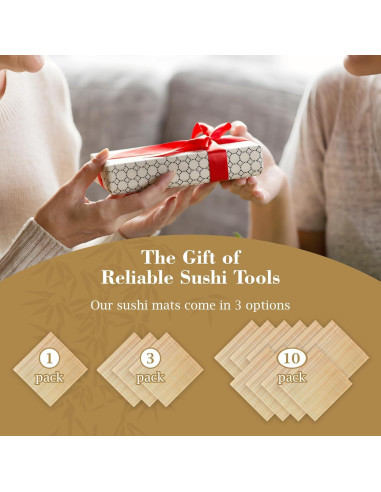 Estera de Sushi Fusión Select 24.1x24.1 cm de Bambú