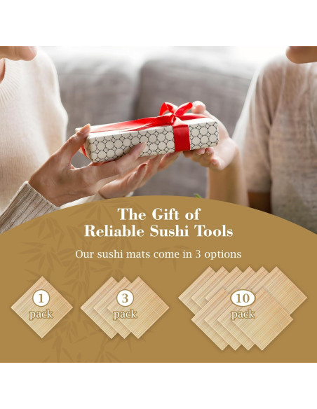 Estera de Sushi Fusión Select 24.1x24.1 cm de Bambú