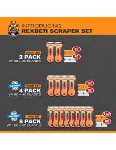 Raspadores REXBETI con 80 Cuchillas de Repuesto - 2 Pack 2