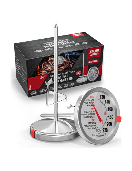 Paquete de 2 termómetros de carne acero inoxidable 2.5"