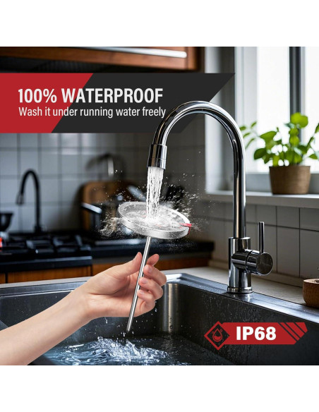 Paquete de 2 termómetros de carne acero inoxidable 2.5"