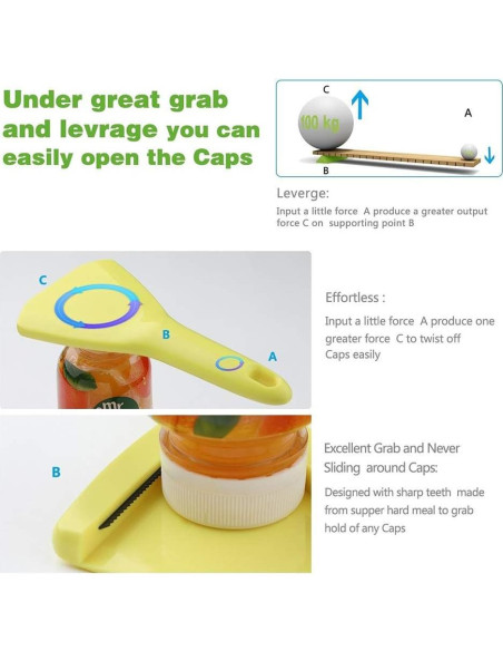 Abrebotellas Twist-Off Sukiise para Manos Débiles 17,5 cm Abrebotellas Twist-Off Sukiise para Manos Débiles 17,5 cm