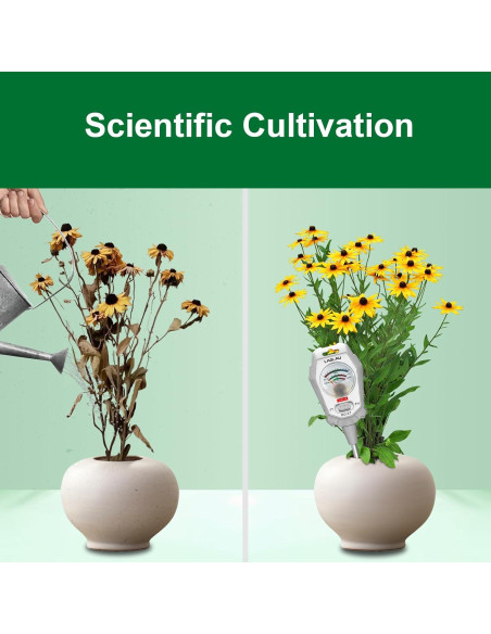 Kit de Prueba de Suelo 3-en-1 Gardenia, Medidor de pH y Humedad