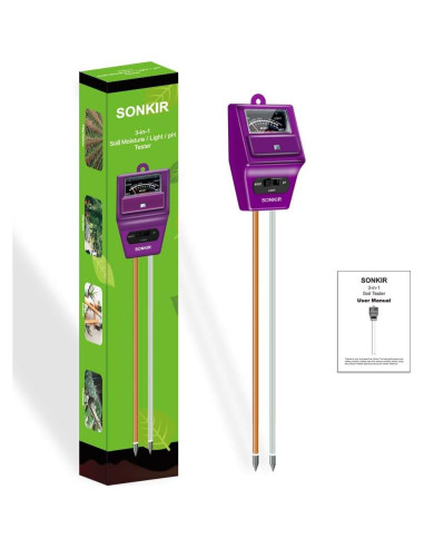 Medidor de pH del Suelo 3-en-1 Sonkir MS05 Humedad Luz