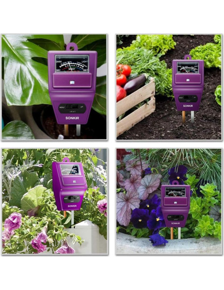 Medidor de pH del Suelo 3-en-1 Sonkir MS05 Humedad Luz