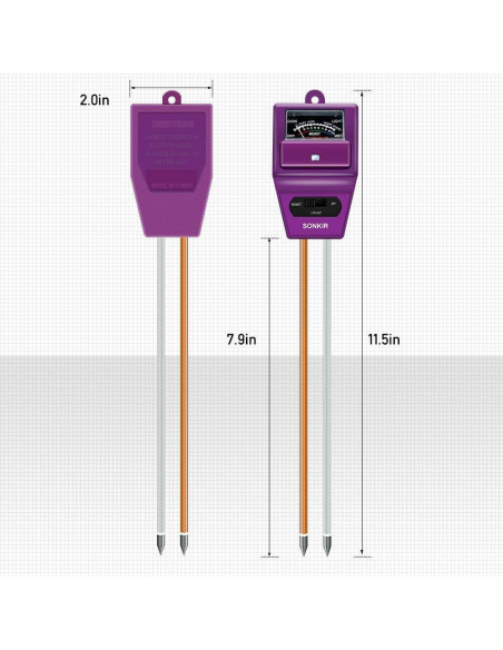 Medidor de pH del Suelo 3-en-1 Sonkir MS05 Humedad Luz