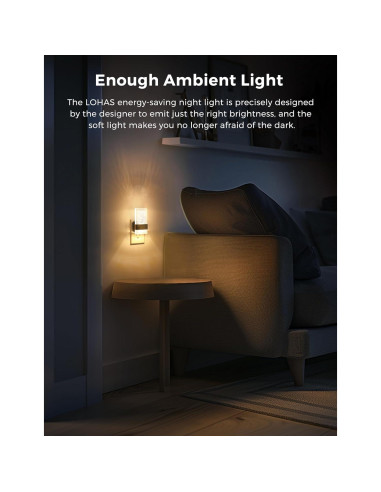 L LOHAS LED Luz Nocturna Enchufable 2 Paquete Regulable 100LM