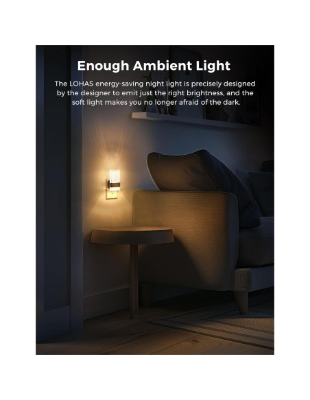 L LOHAS LED Luz Nocturna Enchufable 2 Paquete Regulable 100LM