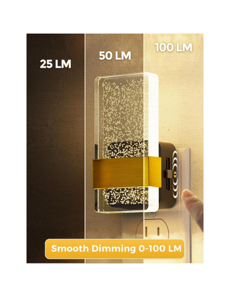 L LOHAS LED Luz Nocturna Enchufable 2 Paquete Regulable 100LM